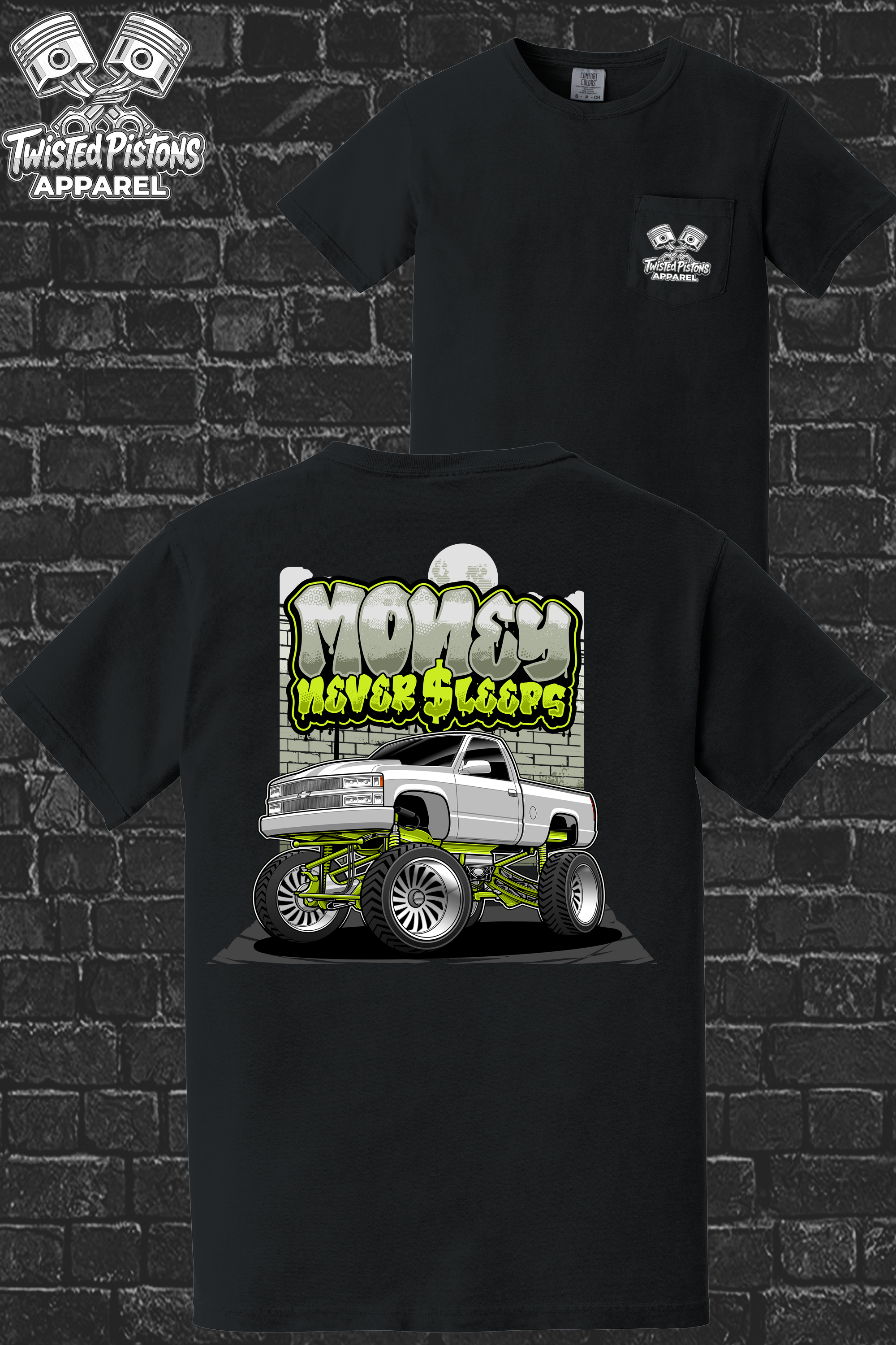 Money Never Sleeps Pocket tee
